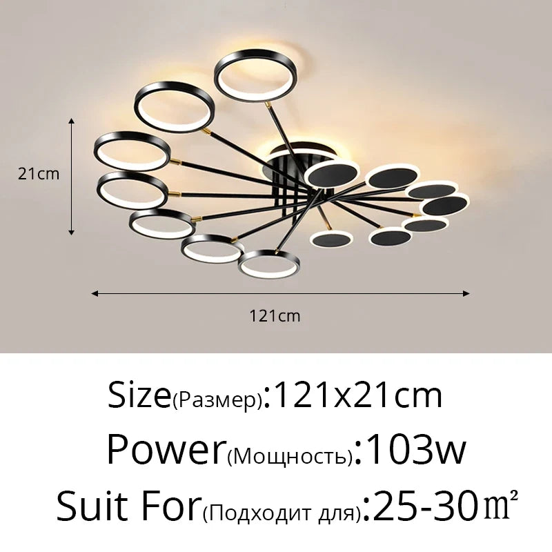 lustre créatif led pour décoration intérieure moderne