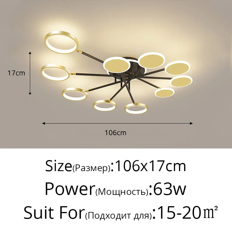 lustre créatif led pour décoration intérieure moderne