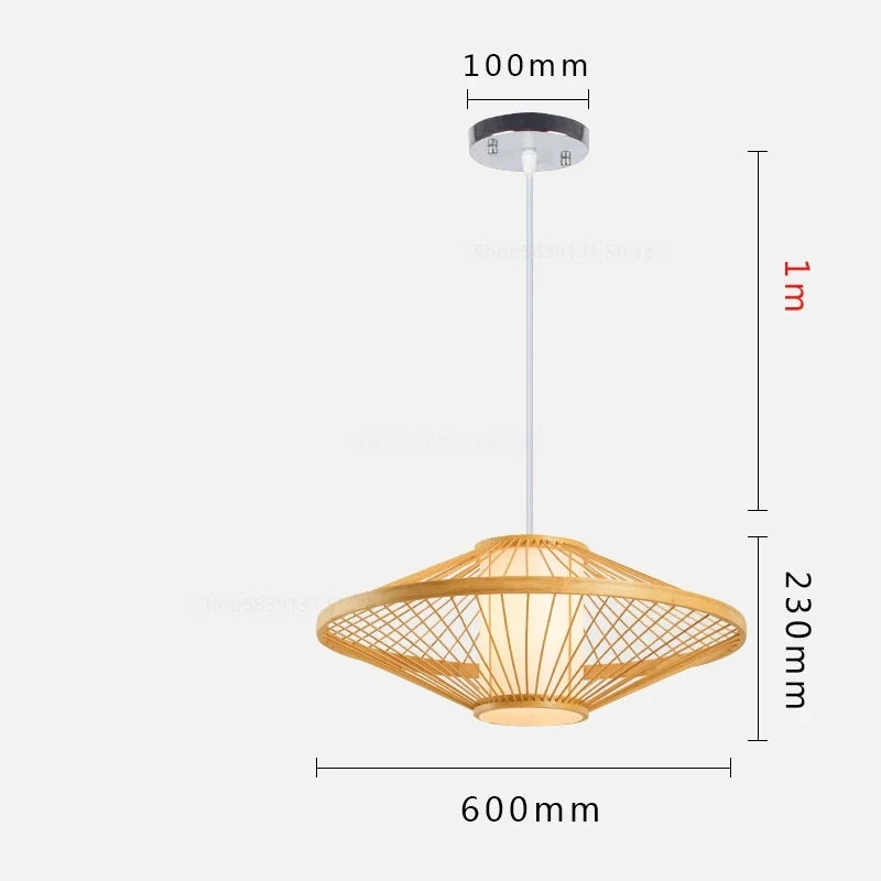 luminaire suspendu en bambou chinois pour restaurant hôtel
