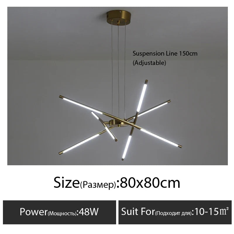 Light luxury style Nordic restaurant chandelier, simple modern atmosphere creative living room bedroom lighting net red led lamp