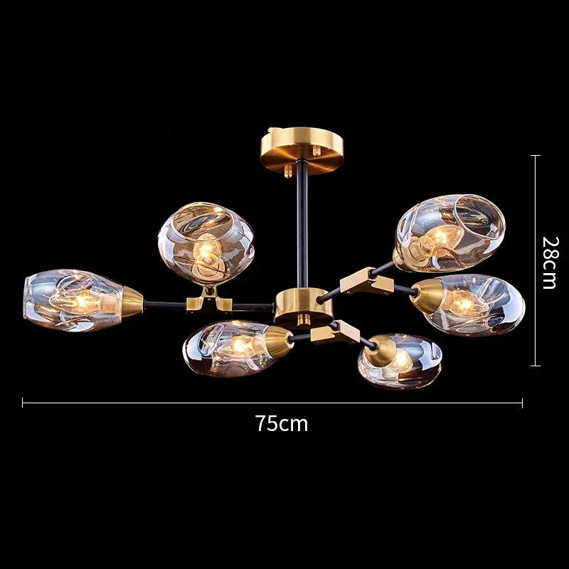 lustre en verre transparent pour intérieur design élégant