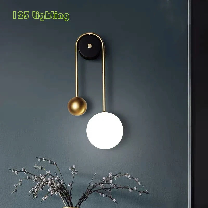 applique murale led nordique en métal pour intérieur moderne