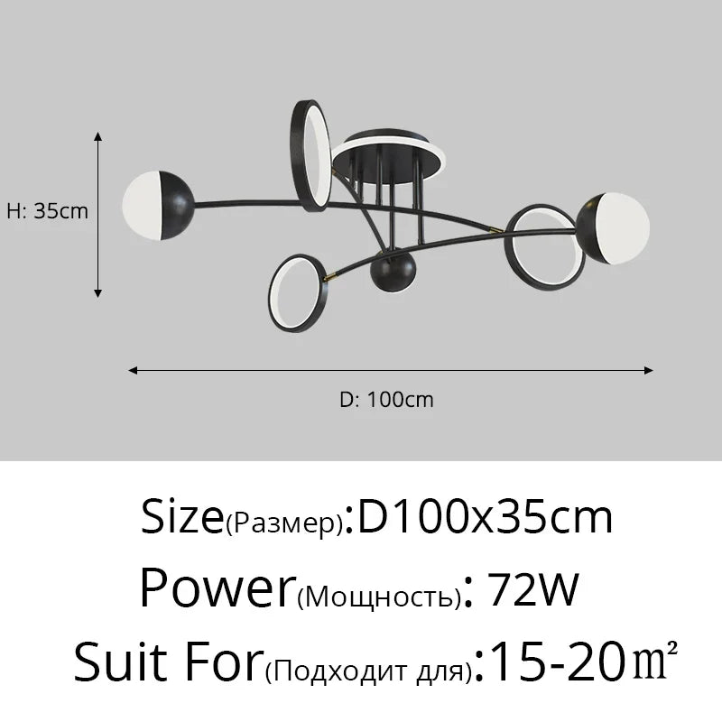 plafonnier moderne décoratif pour intérieur et luminaires LED