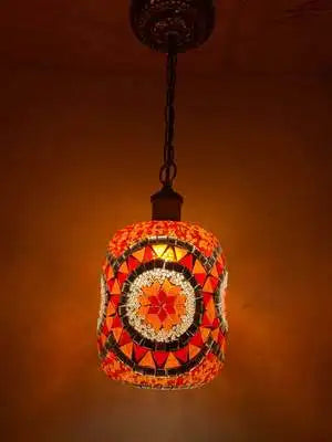 suspension LED en mosaïque turque style bohémien rétro vintage