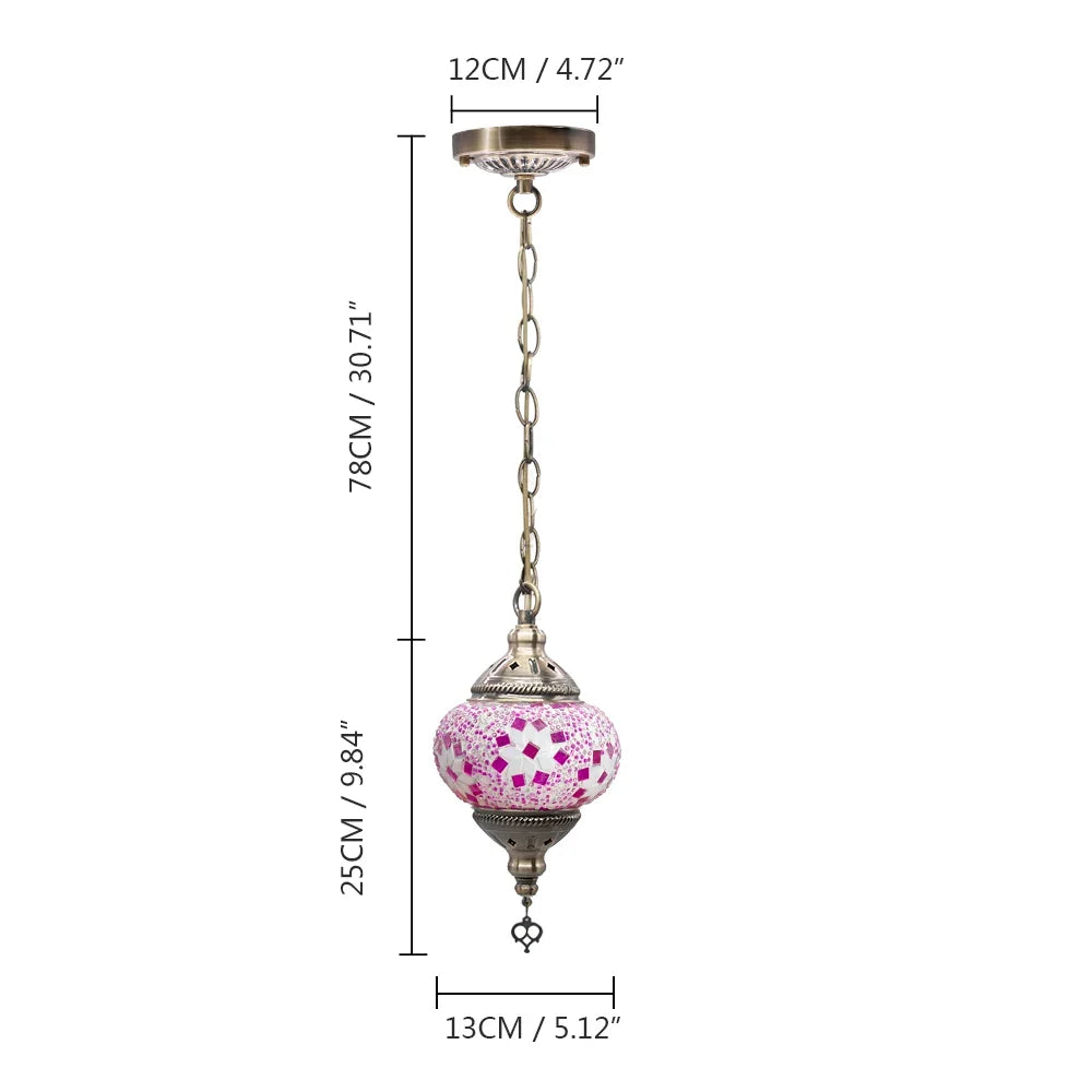 suspension turque en verre mosaïque artisanale décoration méditerranéenne