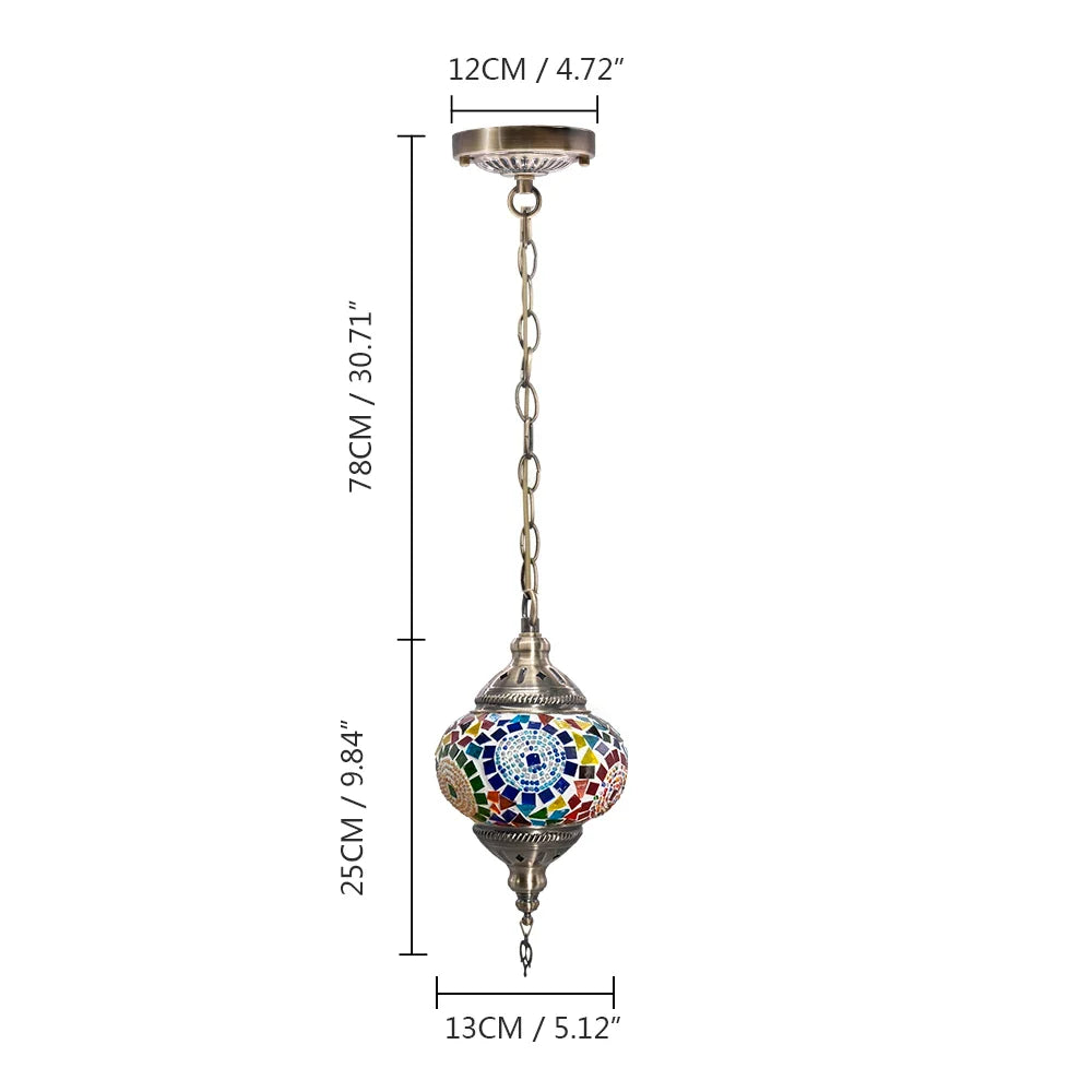 suspension turque en verre mosaïque artisanale décoration méditerranéenne