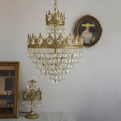 lustre couronne moderne en cristaux luminaire décoratif d'intérieur