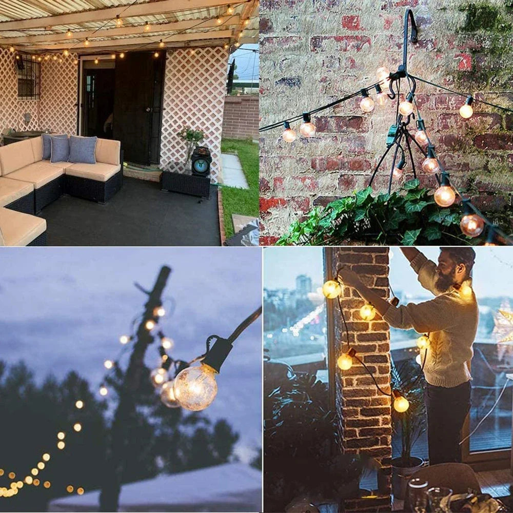 guirlande lumineuse extérieure led ampoules globe décoratives pour jardin terrasse