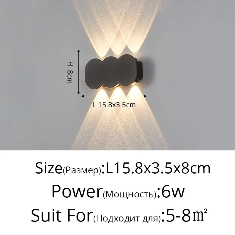 applique murale led moderne imperméable pour extérieur minimaliste