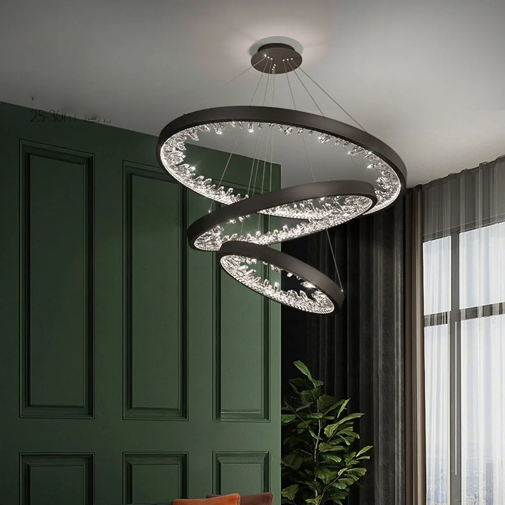 lustre design en cristal lumineux pour décoration moderne intérieure