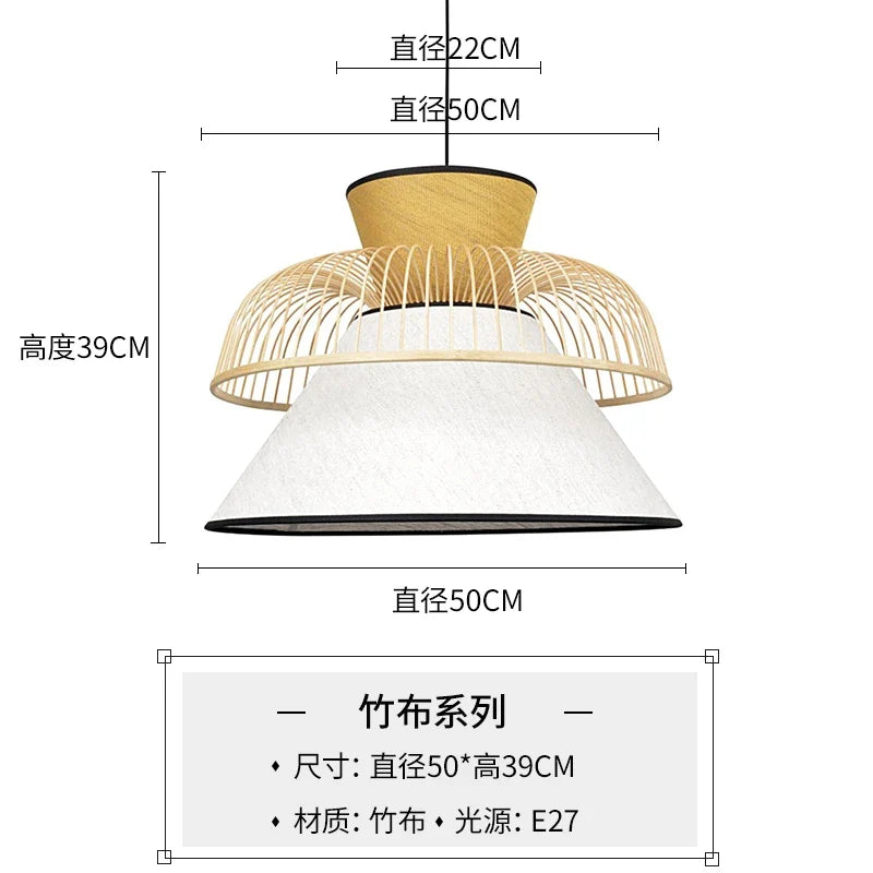 suspension en tissu japonais en bambou design moderne et minimaliste
