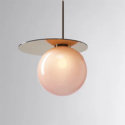 Design UFO Suspension Lumière Ronde Fer Danemark Boule De Verre Coloré LED Suspension Luminaire Maison Cuisine Suspension