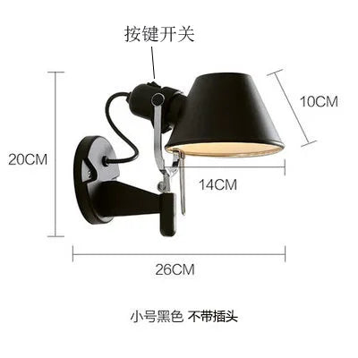 applique murale led moderne à bras long pliable et réglable pour lecture