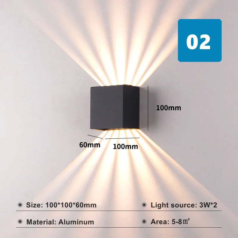 6W Modern Cube LED Wall Lamp IP65 Waterproof Indoor Outdoor Surface Mounted Wall Light Adjustable Beam For Garden Porch Bedroom