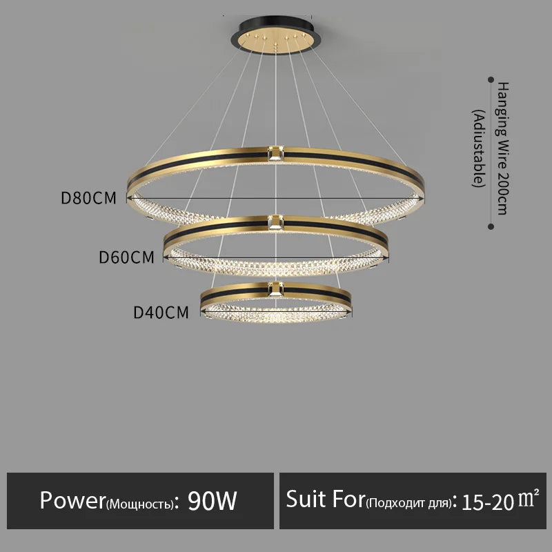 lustre en cristal moderne pour hall et restaurant luxe