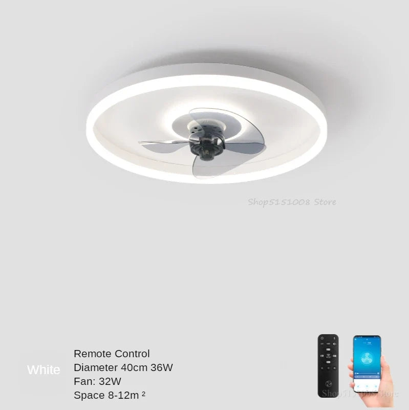 plafonnier moderne à leds avec ventilateur et 3 luminosités