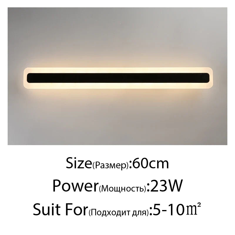 applique murale led acrylique miroir rectangle déco maison