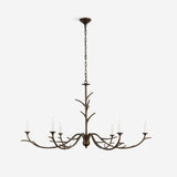 Lustre à six bras bougies et fût orné de branchages — Lunaire