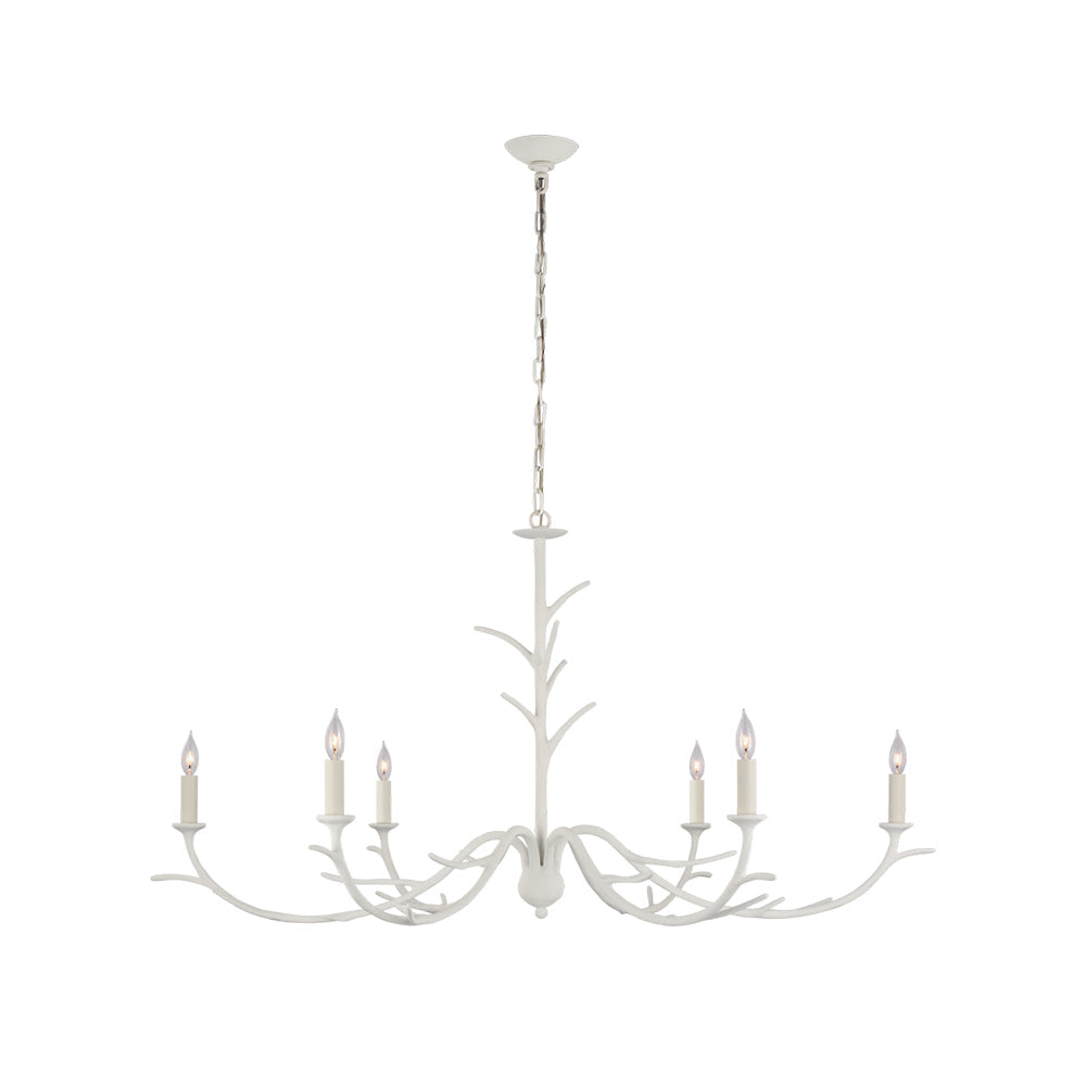Lustre à six bras bougies et fût orné de branchages — Lunaire