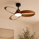 Ventilateur de plafond LED à pales ajourées en bois — Camélia