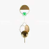 Applique disques en laiton et sphères de verre vert — Nacelle
