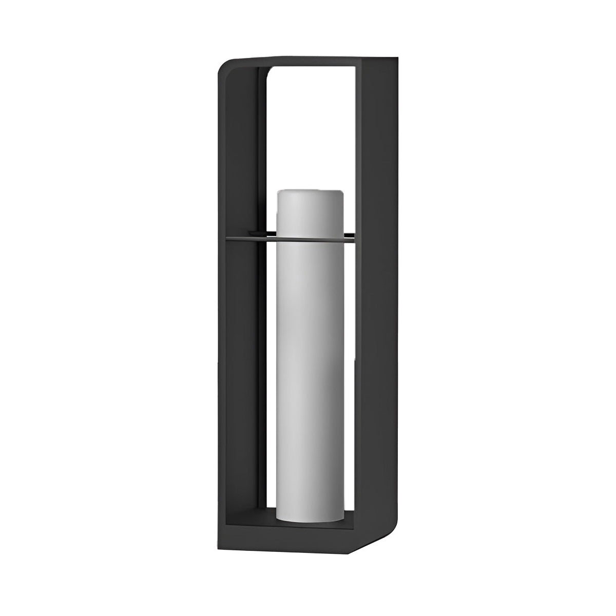 Lampe d'extérieur à cadre noir et diffuseur cylindrique blanc — Lotier