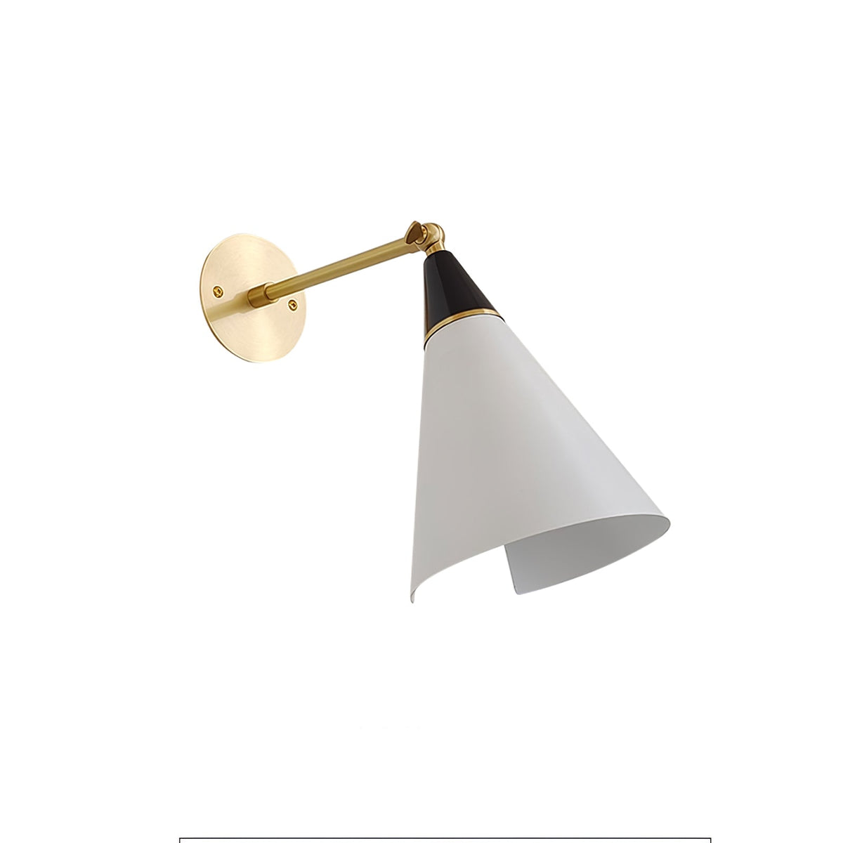 Applique murale à bras droit et abat-jour conique orientable — Terreau