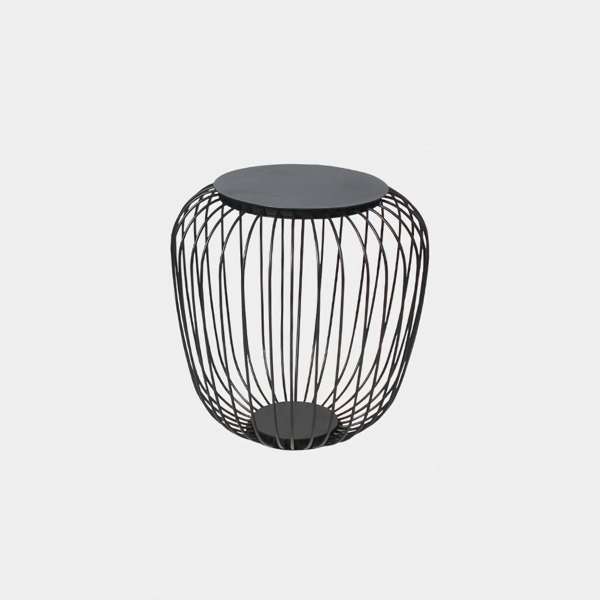 Lanterne d'extérieur à poser, cage de lamelles noires — Nénuphar