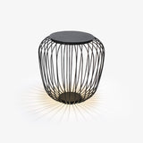 Lanterne d'extérieur à poser, cage de lamelles noires — Nénuphar