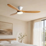 Ventilateur de plafond LED à pales claires et moteur blanc — Cardère