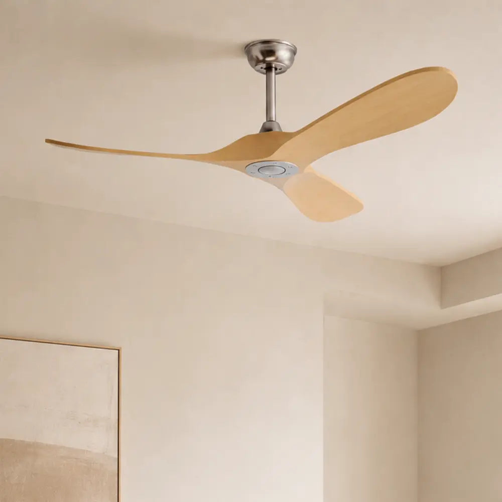 Ventilateur de Plafond Silencieux Bois Clair Vintage — Cierge
