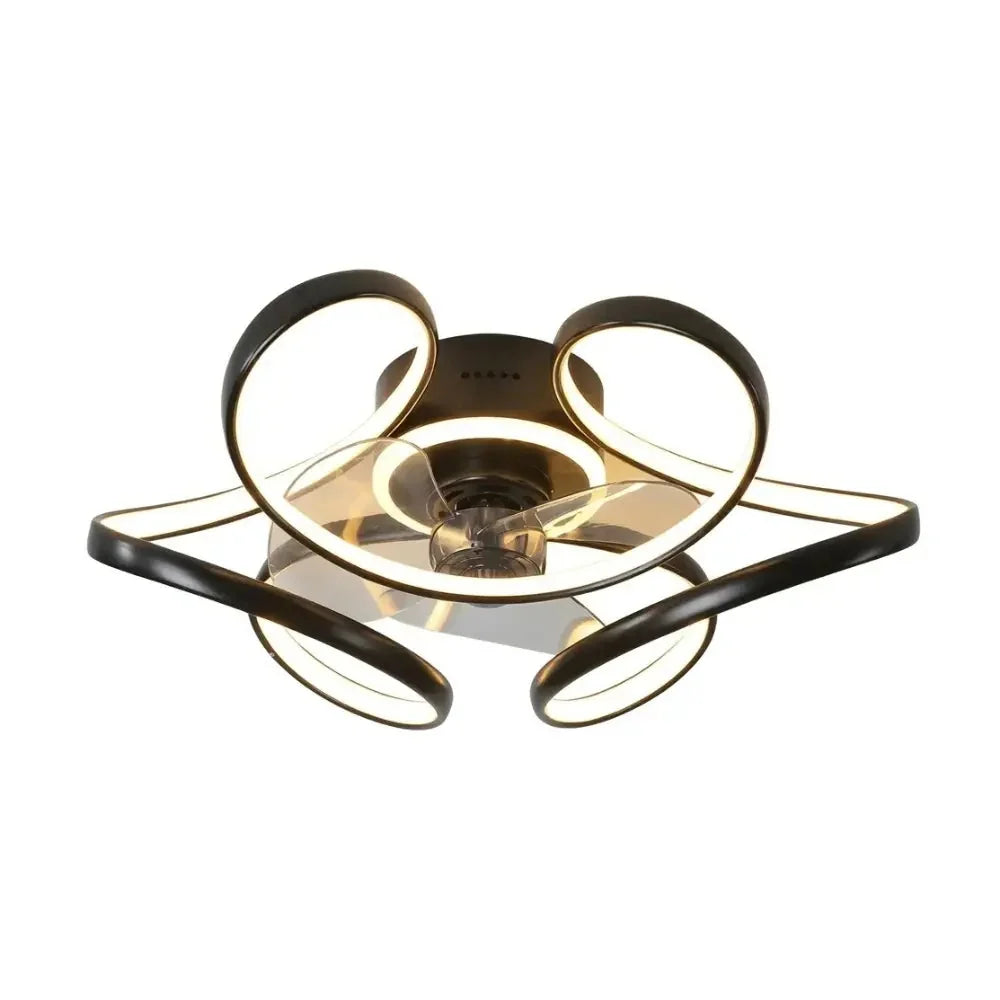 Ventilateur de plafond décoratif à bras courbés lumineux — Chénevis