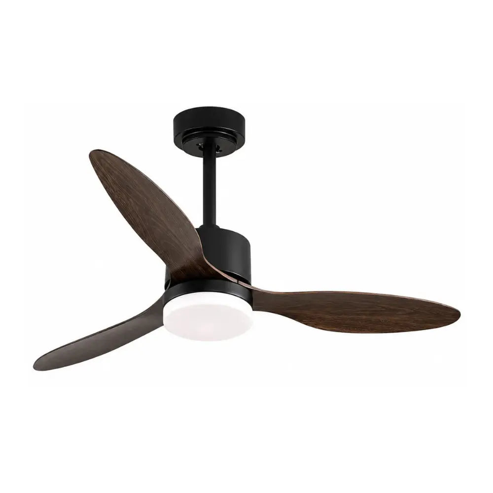 Ventilateur de plafond à trois pales noyer et globe LED — Cherline