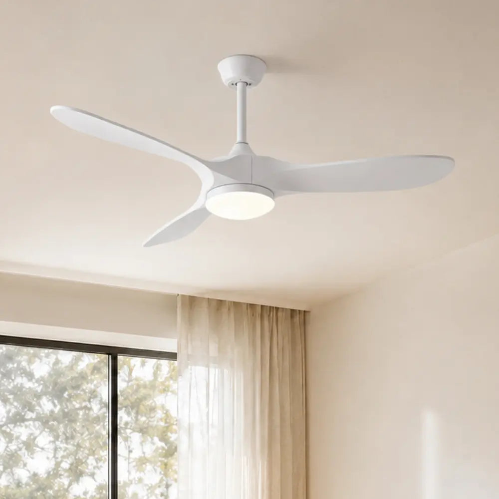 Ventilateur de Plafond Silencieux Bois Blanc LED — Ciselure
