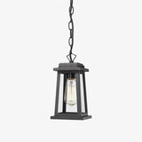 Lanterne suspendue en métal noir et verre transparent — Sarcelle