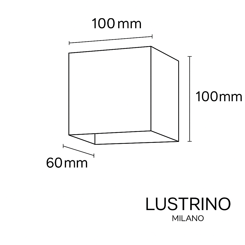 Applique cube en aluminium noir à faisceaux rayonnants — Cordelle