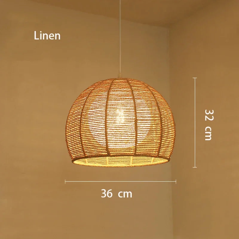 Hand-woven hemp rope chandelier stylish simple bedroom lamp balcony restaurant teahouse homestay decoration chandelier