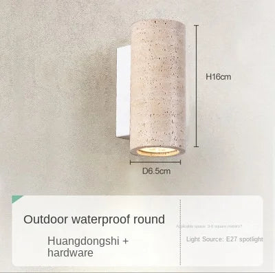 applique murale led wabi sabi en travertin décoratif d'intérieur