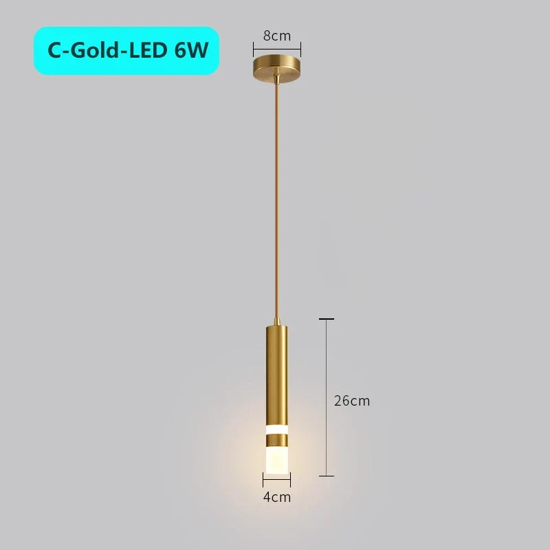 suspension moderne à tube long en led pour décoration intérieure luxe