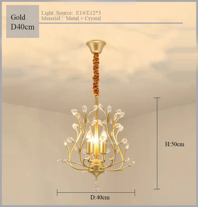 2024 Modern Crystal Chandelier Creative Design Black/Gold Corridor Ceiling Lamp Applicable To Porch Restaurant Lamps
