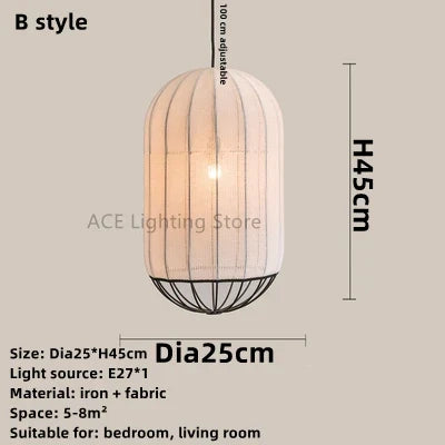 lustre moderne nordique en tissu pour intérieur style épuré