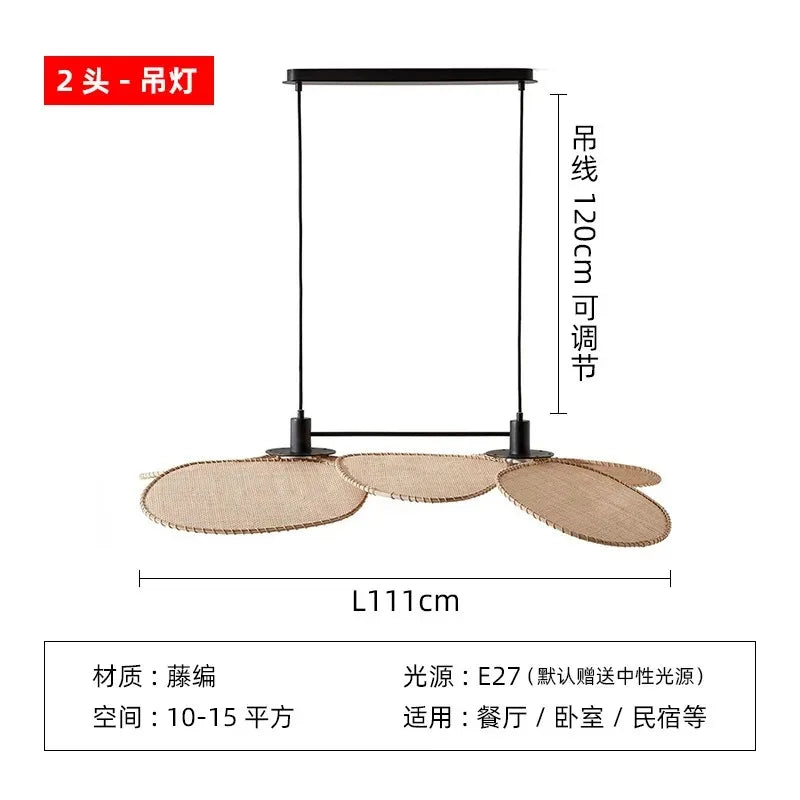 applique murale wabi sabi en rotin tissé pour décoration japonaise
