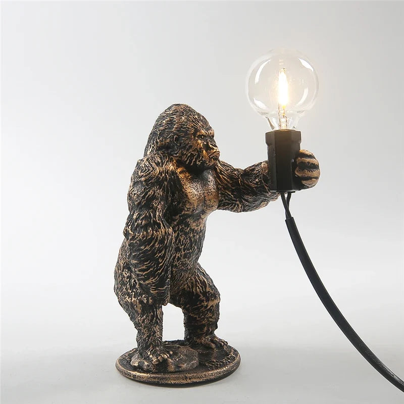 lampe à poser nordique king kong en résine personnalisable animaux