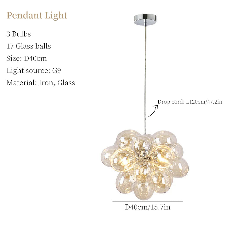 lustre moderne moonriver en verre suspendu pour décoration