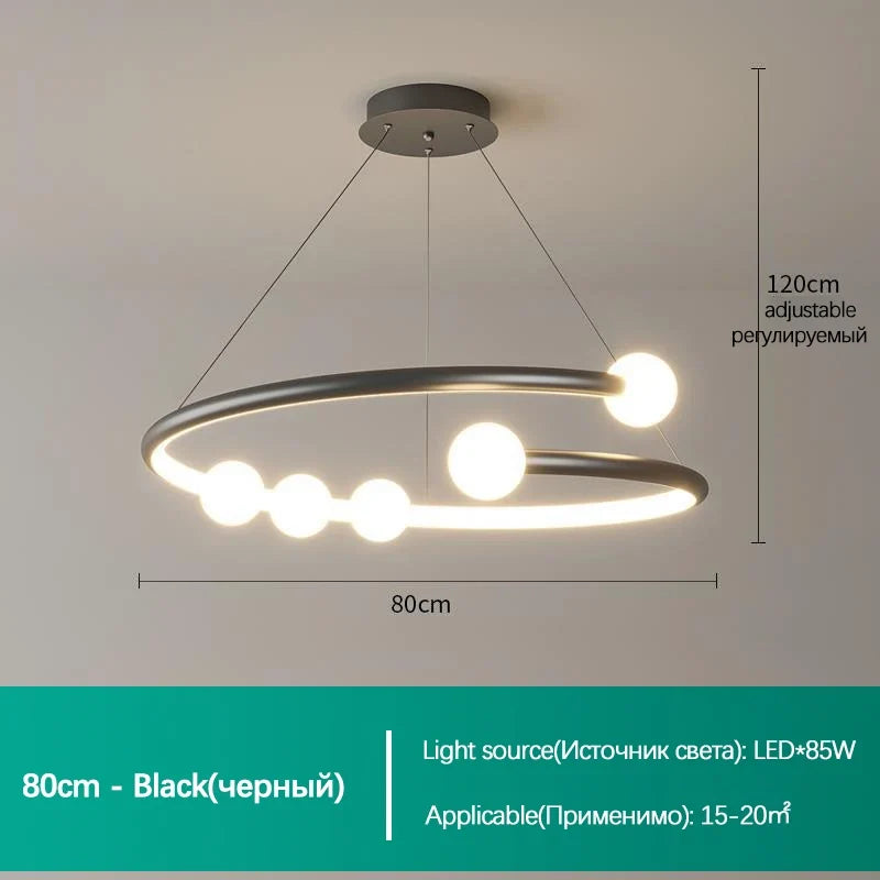 lustre minimaliste en verre design pour éclairage moderne