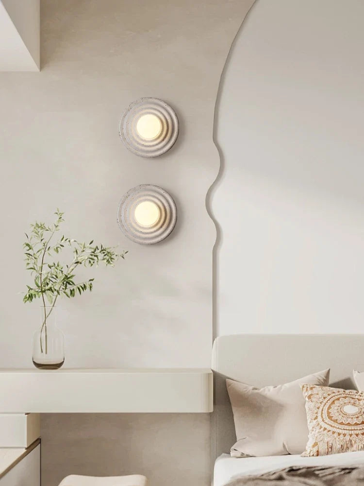 applique murale led rétro en résine luminaire mural rond japonais