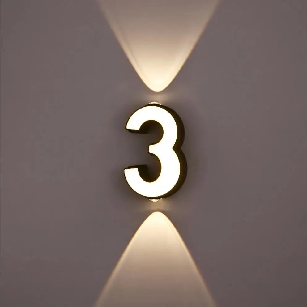applique murale LED numéro de chiffre intérieur et extérieur IP65 étanche moderne minimalisme Style aluminium porche lumières de jardin