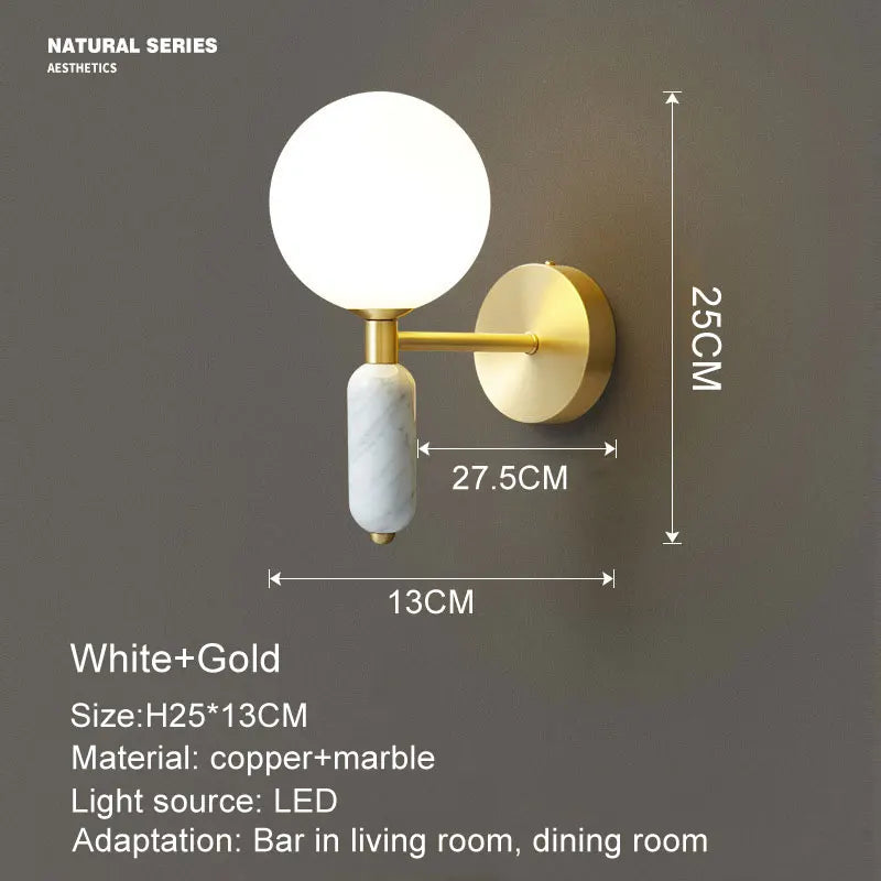 Applique murale Led en verre au design nordique moderne