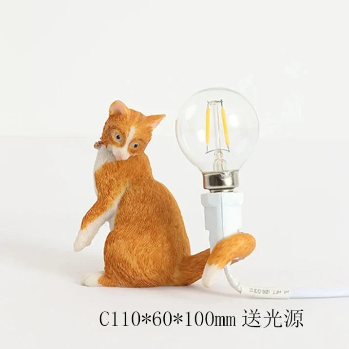 lampe de bureau décorative pour animaux en résine
