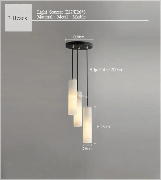 suspension en marbre naturel style nordique pour éclairage moderne